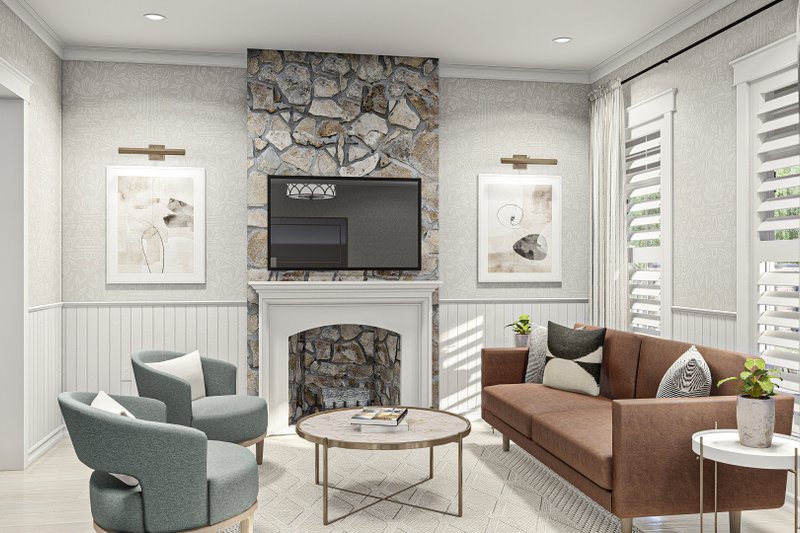 House Blueprint - Interior - Family Room 2 for Southern House Plan #455-558 - 3 bed, 2.5 bath