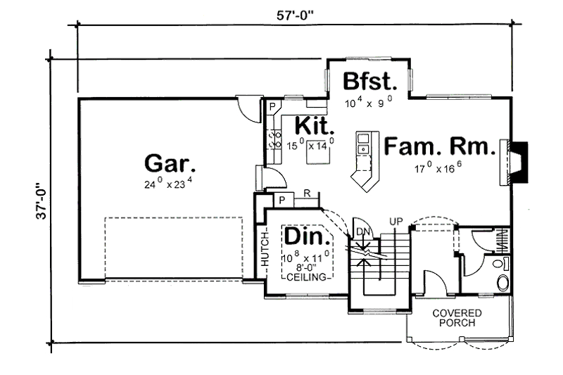 Home Plan - Floor Plan - Main Floor for Traditional House Plan #455-179 - 3 bed, 2.5 bath