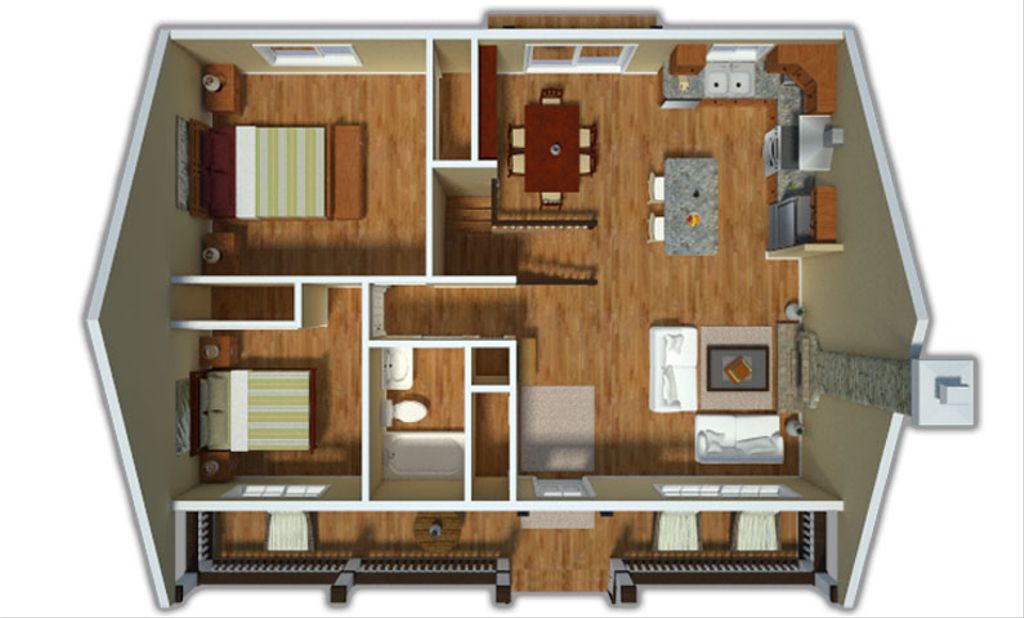 Country Style House Plan 2 Beds 1 Baths 900 Sq Ft Plan 18 1027 Houseplans Com