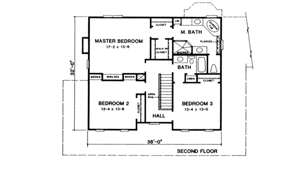 Country Floor Plan - Upper Floor Plan #10-254