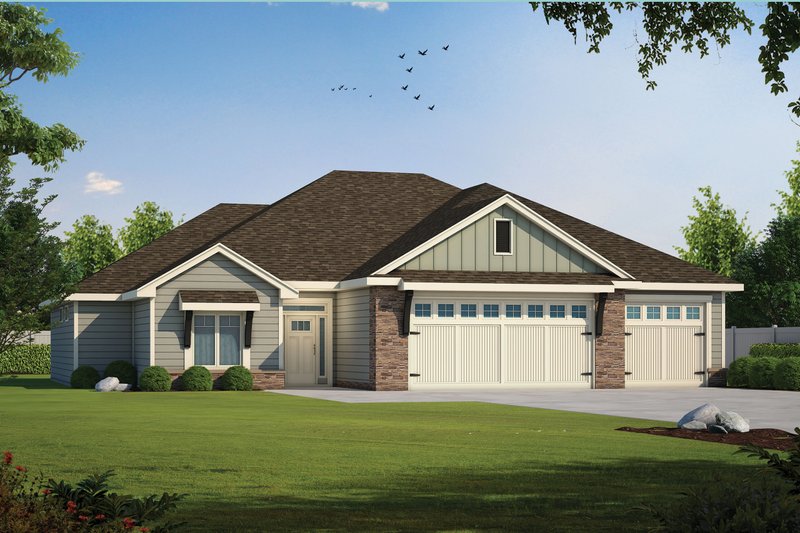 House Blueprint - Craftsman Exterior - Front Elevation Plan #20-2578