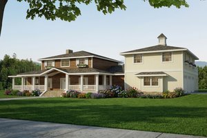 Exterior - Front Elevation for Farmhouse House Plan #117-1114 - 4 bed, 5 bath