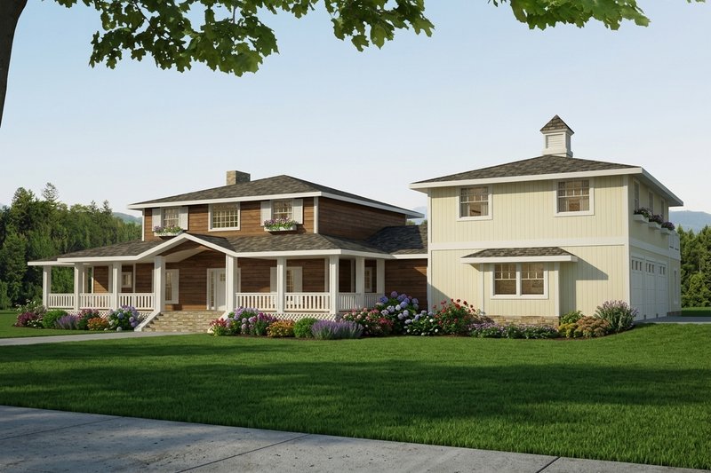 Exterior - Front Elevation 2 for Farmhouse House Plan #117-1114 - 4 bed, 5 bath
