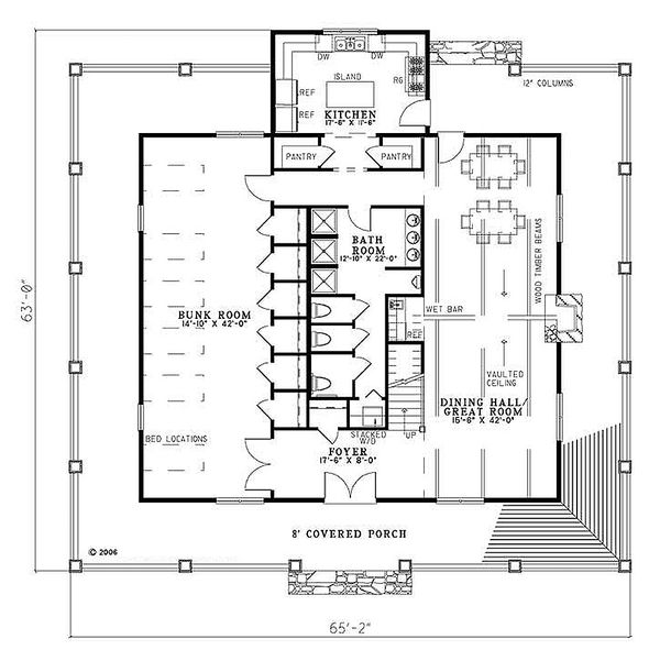 Country Floor Plan - Main Floor Plan #17-653