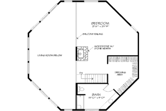 Floor Plan - Upper Floor for Contemporary House Plan #320-300 - 4 bed, 2 bath
