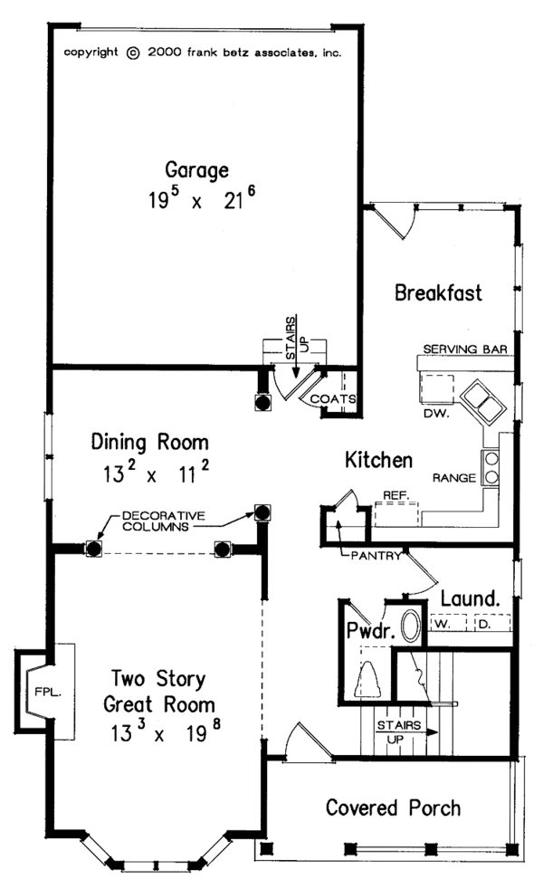 Home Plan - Colonial Floor Plan - Main Floor Plan #927-790