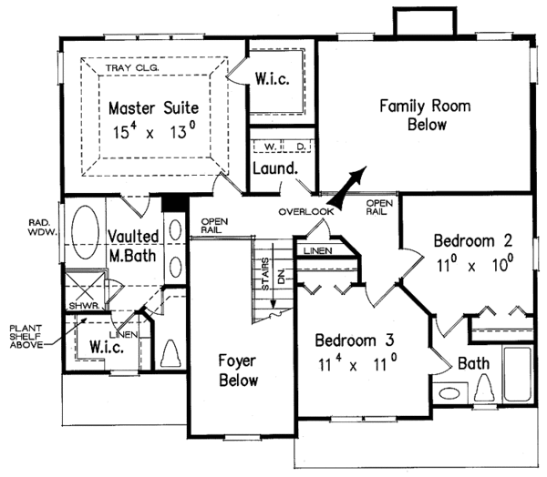 House Design - Colonial Floor Plan - Upper Floor Plan #927-161