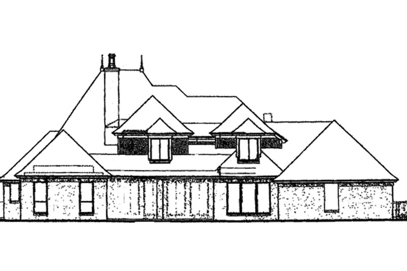 House Blueprint - Exterior - Rear Elevation for Classical House Plan #310-1201 - 4 bed, 4 bath