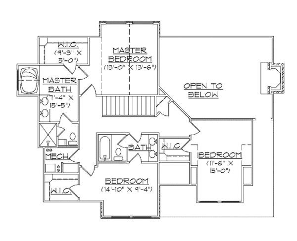 House Plan Design - Country Floor Plan - Upper Floor Plan #945-97