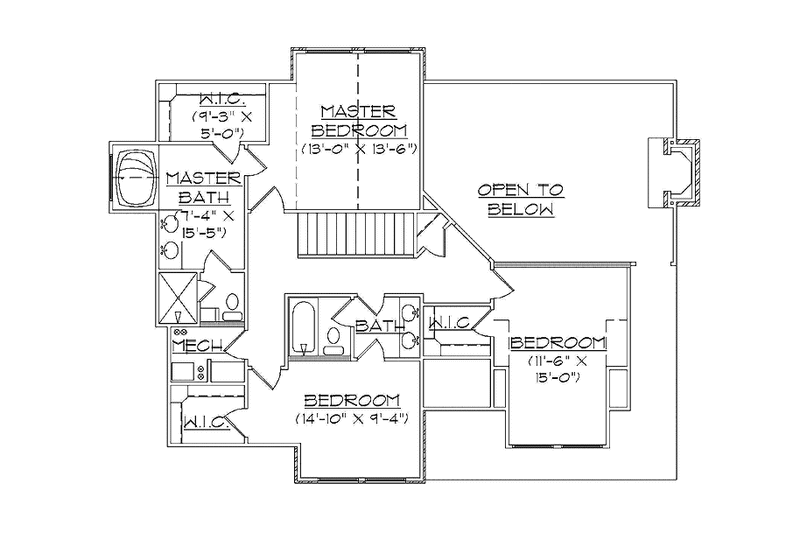 House Plan Design - Floor Plan - Upper Floor for Country House Plan #945-97 - 3 bed, 2.5 bath