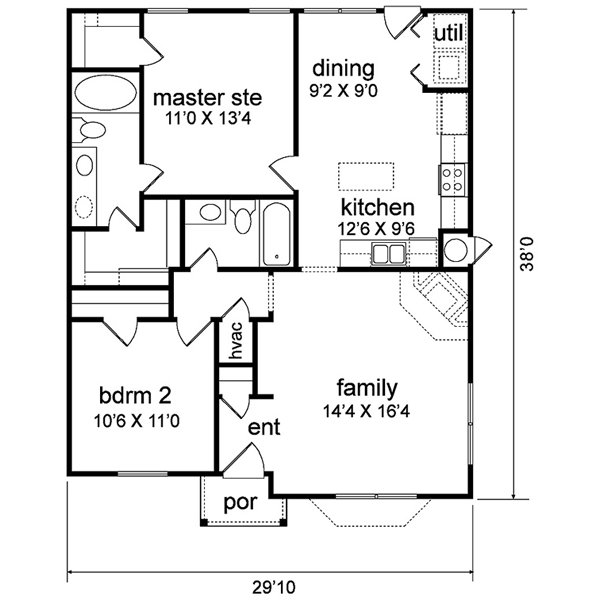 Traditional Floor Plan - Main Floor Plan #84-157