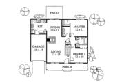 Country Style House Plan - 4 Beds 2 Baths 1592 Sq/Ft Plan #1053-5 Floor 