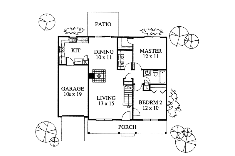 Dream House Plan - Floor Plan - Main Floor for Country House Plan #1053-5 - 4 bed, 2 bath