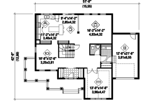Floor Plan - Main Floor for Country House Plan #25-4427 - 3 bed, 2 bath