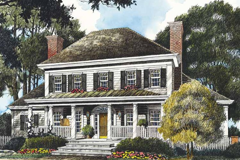 Home Plan - Exterior - Front Elevation 3 for Country House Plan #429-356 - 4 bed, 3.5 bath