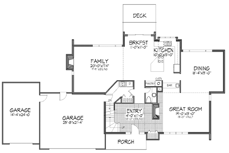 House Plan Design - Floor Plan - Main Floor for Contemporary House Plan #320-854 - 3 bed, 3.5 bath