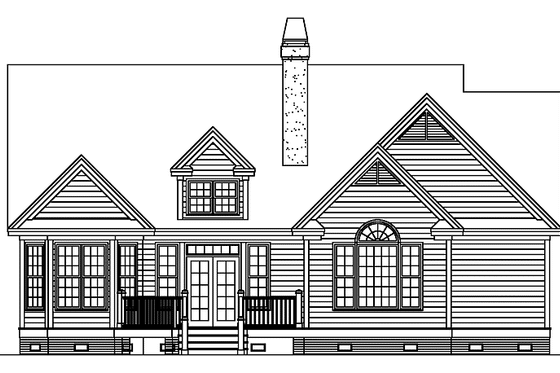 Exterior - Rear Elevation for Country House Plan #929-616 - 3 bed, 2 bath