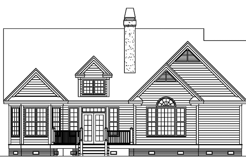 Home Plan - Exterior - Rear Elevation for Country House Plan #929-616 - 3 bed, 2 bath