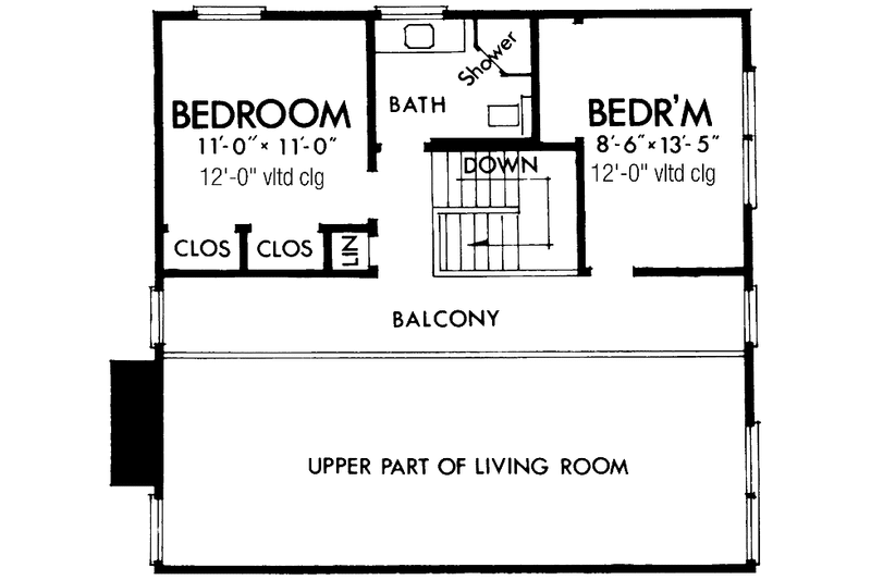 Home Plan - Floor Plan - Upper Floor for Contemporary House Plan #320-810 - 3 bed, 2 bath