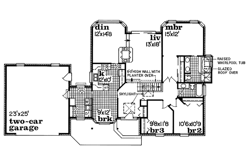 Architectural House Design - Floor Plan - Main Floor for Victorian House Plan #47-924 - 3 bed, 2 bath