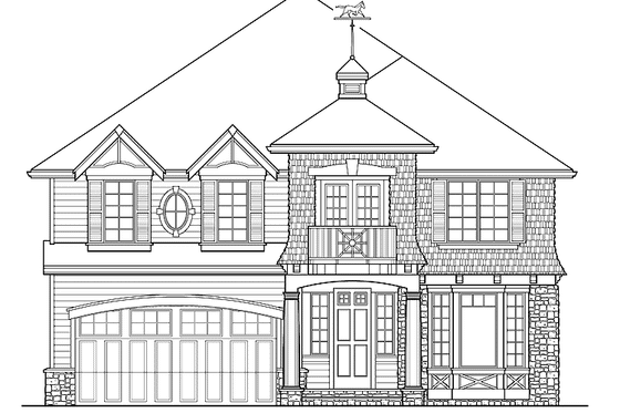 Exterior - Front Elevation 3 for Craftsman House Plan #132-421 - 4 bed, 2.5 bath