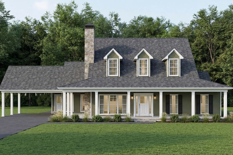 Architectural House Design - Farmhouse Exterior - Front Elevation Plan #923-477