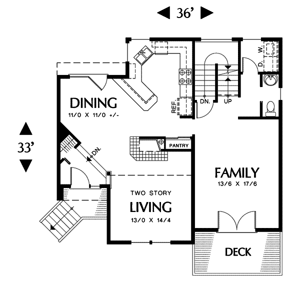 Architectural House Design - Traditional Floor Plan - Main Floor Plan #48-198