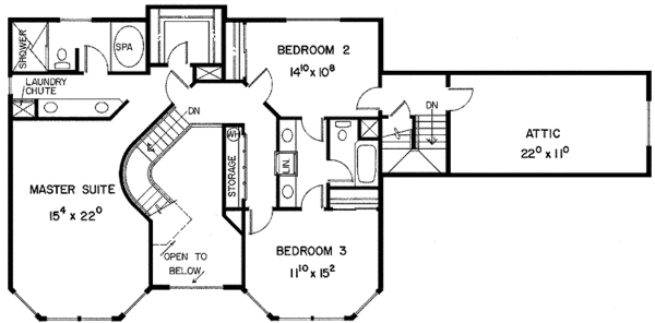 Home Plan - Country Floor Plan - Upper Floor Plan #60-700