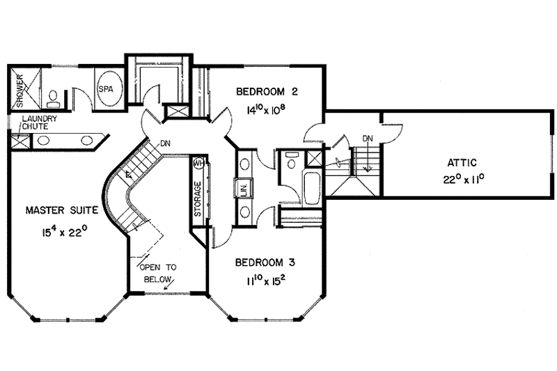 Home Plan - Floor Plan - Upper Floor for Country House Plan #60-700 - 3 bed, 3 bath
