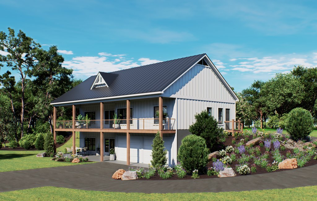 Exterior - Front Elevation 2 for Barndominium House Plan #932-1421 - 3 bed, 2 bath
