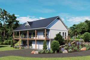 Exterior - Front Elevation for Barndominium House Plan #932-1421 - 3 bed, 2 bath