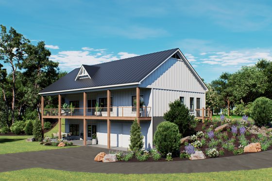 Exterior - Front Elevation for Barndominium House Plan #932-1421 - 3 bed, 2 bath