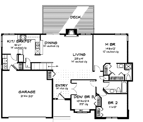 House Design - Ranch Floor Plan - Main Floor Plan #320-622