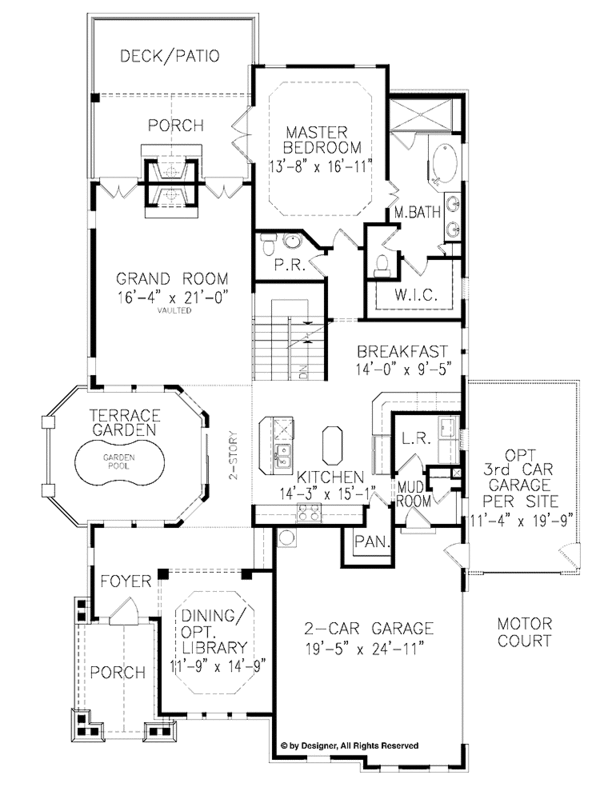House Plan Design - Craftsman Floor Plan - Main Floor Plan #54-312