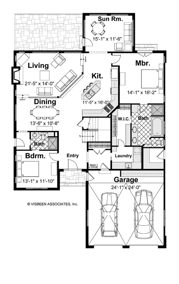 Craftsman Floor Plan - Main Floor Plan #928-208