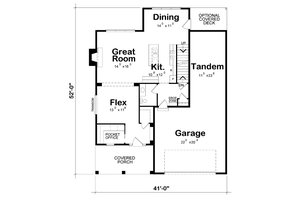Floor Plan - Main Floor for Craftsman House Plan #20-2188 - 3 bed, 3 bath