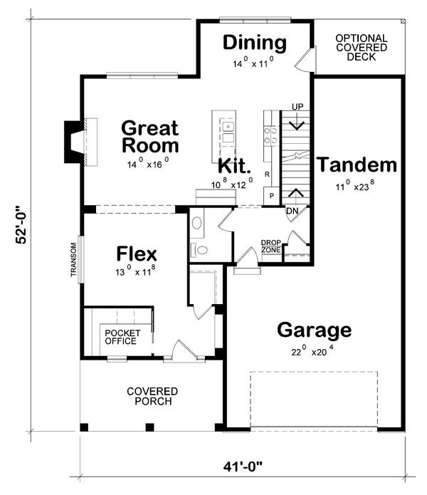 Craftsman Floor Plan - Main Floor Plan #20-2188