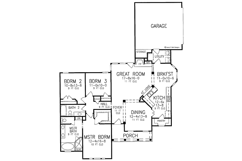 Home Plan - Floor Plan - Main Floor for Country House Plan #952-219 - 3 bed, 2 bath