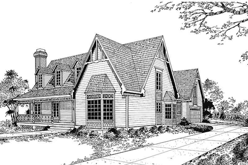 Architectural House Design - Victorian Exterior - Front Elevation Plan #72-1069
