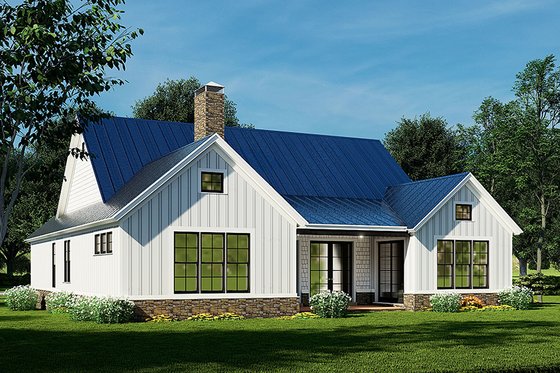 Exterior - Rear Elevation for Farmhouse House Plan #923-247 - 3 bed, 2.5 bath