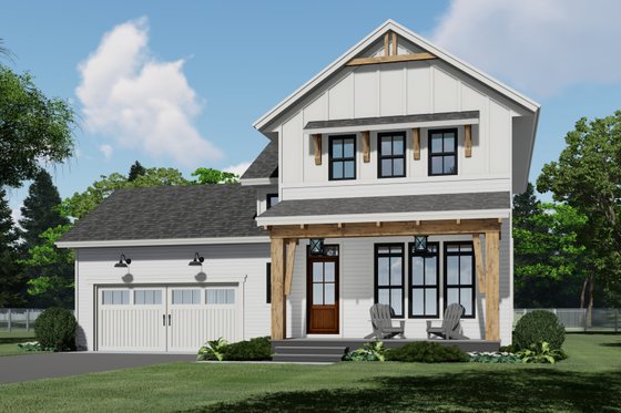 Exterior - Front Elevation 4 for Farmhouse House Plan #51-1188 - 3 bed, 2.5 bath