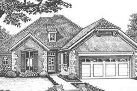 Exterior - Front Elevation for European House Plan #310-399 - 3 bed, 2.5 bath
