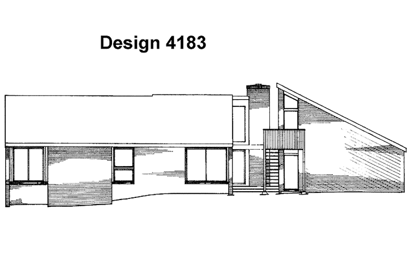 House Design - Exterior - Rear Elevation for Contemporary House Plan #72-1061 - 4 bed, 2 bath