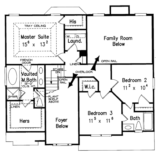 Traditional Floor Plan - Upper Floor Plan #927-193