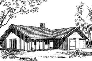 Ranch Exterior - Front Elevation Plan #60-682