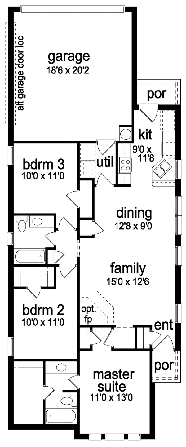 Architectural House Design - Ranch Floor Plan - Main Floor Plan #84-658