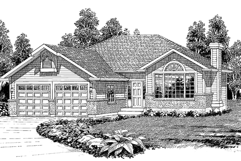 Architectural House Design - Ranch Exterior - Front Elevation Plan #47-785
