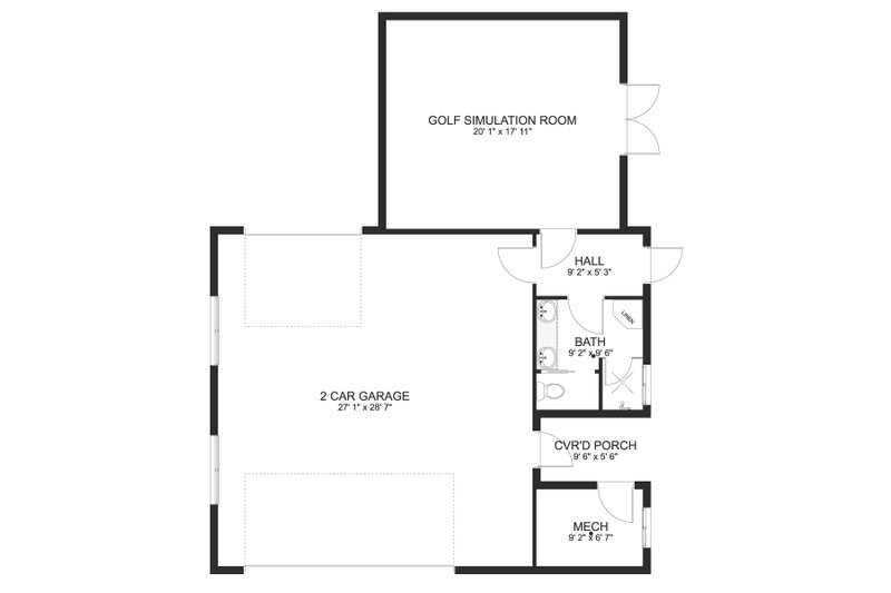 House Plan Design - Floor Plan - Main Floor for Traditional House Plan #1060-136, 1 bath