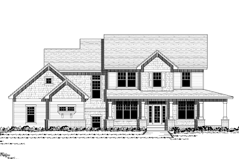 Home Plan - Exterior - Front Elevation 3 for European House Plan #51-637 - 4 bed, 2.5 bath
