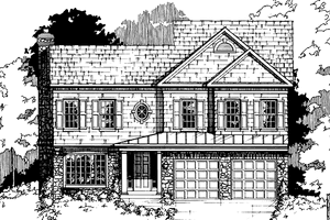 House Blueprint - European Exterior - Front Elevation Plan #953-108